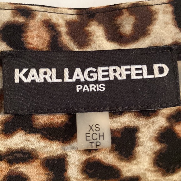 KARL LAGERFELD PARIS Leopard Print Blouse - Picture 6 of 8